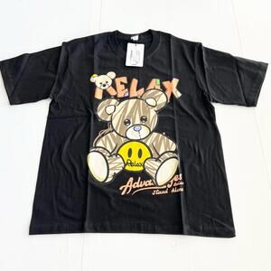New HEYBIG Graphic Short Sleeve Tee Shirt TH-257 UNISEX SIZE L Relax Teddy Bear